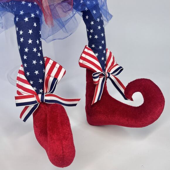 Cynthia Rowley 28" Flag Patriotic Elf Doll Americana July 4th Figure Set Of 2 - Picture 4 of 16